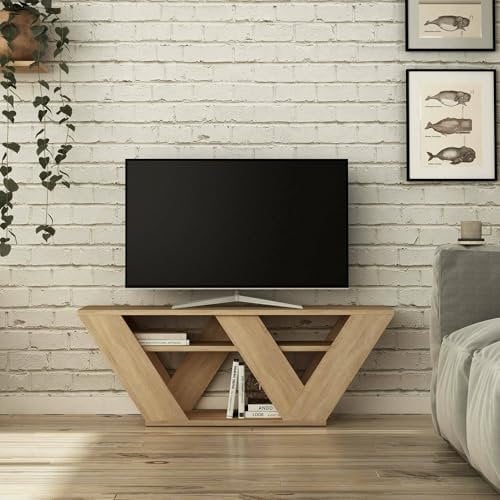 Dmora Mobile Porta TV Pegasus, Credenza da Soggiorno, Armadio Basso per TV, Base Parete attrezzata, 110x30h40 cm, Quercia