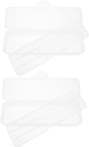 Beaupretty Nail Tool 2pcs Manicure Tool Box Double- Layer Nail Art Tool Storage Box Empty Nail Art Equipment Storage Case for for Nail Art Pens Nail Brush Nail File White Nail Implements