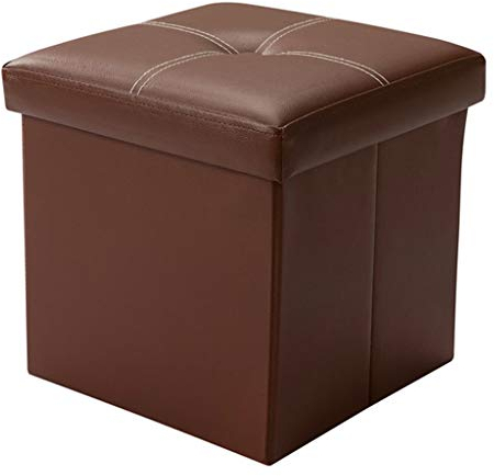 CHEWYNP Schuhhocker, Faltbare Aufbewahrungsbox, Leder-Fußhocker, zusammenklappbar, gepolsterte Fußstütze, Ottomane, Korbhocker, Einzelsitz für Wohnzimmer und Schlafzimmer, max. 100 kg Otto