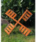 2X DARLUX Ersatz Flügel M für Garten-Windmühle Mühlenrad aus Holz Braun ca. 51 cm