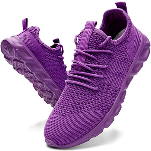 MGNLRTI Chaussures de course à pied pour femme - Chaussures de tennis - Chaussures de sport à enfiler, violet, 37 EU