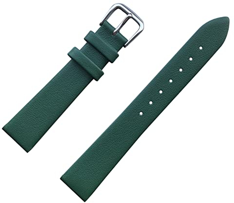 MZBUTIQ 16mm Vert foncé Bracelets de Montres en Cuir pour Femmes Mince Remplacement Montre Bracelet