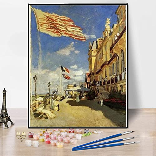 Peinture numéro pour adultes Le pont japonais par Claude Monet Kit de peinture par numéro sur toile pour débutants
