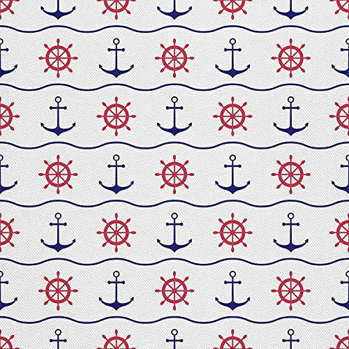 HEKO PANELS Stoff Oxford Wasserdichte Meterware Canvas-Stoff Polyester Stoff Zum Nähen Nähstoffe Dekostoffe Wasserabweisend Blickdicht Anker Ruder 1 Meter 155 x 100 cm