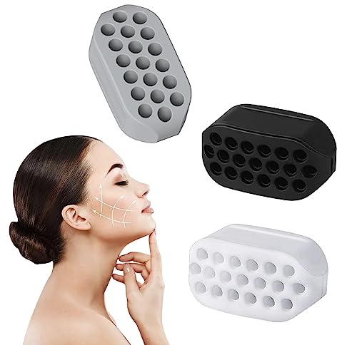 3 Stück Kiefertrainer, Jaw Trainer Ball, Kiefer Exerciser, Doppelkinntrainer Ball, Jawline Exerciser, Kieferlinie Definieren, Trainer für Gesicht, Mund, Meißel und Verbesserung der Kieferlinie
