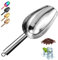 Metal Ice Scoop 3 Oz, Small Stainless Steel Ice scooper for Ice Maker Ice Bucket Kitchen Freezer Bar Party Wedding, Multipurpose for Popcorn Scoop,Flour Scoop,Dog Food Scoop (3 OZ, Silver)