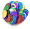 CONVOW 200 Stück 20 mm Bunte große Pailletten mit 1 seitlichen Löchern, PVC, rund, lose Pailletten, Nähen, Basteln, DIY, Scrapbooking, Anhänger