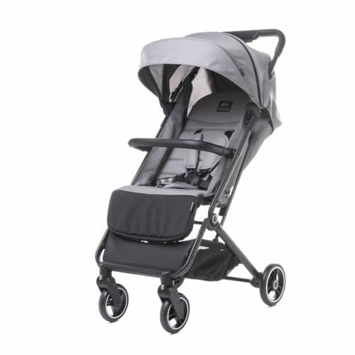 Twizzy XXIII 4BABY ultraleicht, kompakt, touristisch Buggy Kinderwagen bis 22 kg verstellbare, Rückenlehne, Fußstütze Beinwärmer, usammenklappbar (Grau)