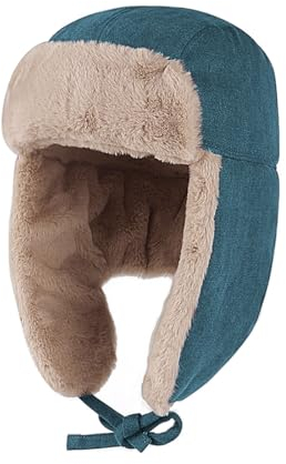 Gisdanchz Winter Hut Fliegermütze Russische Mütze Russen Uschanka Ushanka Chapka Kinder Frauen Russisch Russenmütze Wintermütze Wintermaske Russenmützen Trappermütze Mit Ohrenklappen Blau