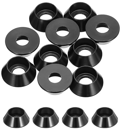 QUARKZMAN Rondelle Coppa Coniche M5, Guarnizioni Alluminio Anodizzato Guarnizione Rondella Testa Tazza Vite Rc/Fpv/Pc/Drone/Accessori Meccanici Parti Modello, Pz10 (Nero)