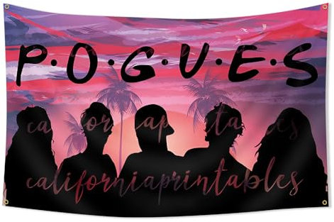 ENMOON Wandteppich mit Pogues-Flagge, 90 x 152 cm, für Collage, Schlafzimmer, Outdoor, Bar, Party-Dekoration