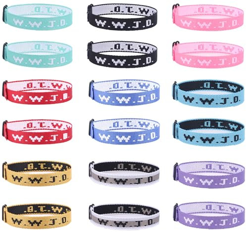 SONNYX WWJD-Armbänder, verstellbar, mit Aufschrift What Would Jesus Do, inspirierende, christliche Armbänder für Damen und Herren, 18 Stück, Stein, Nicht zutreffend.