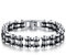 JewelryWe Herren Armband Fahrradkette Motorradkette: Große Schwere Edelstahl Biker Gliederkette Rock Band Armreif Gliederarmband Schwarz Silber