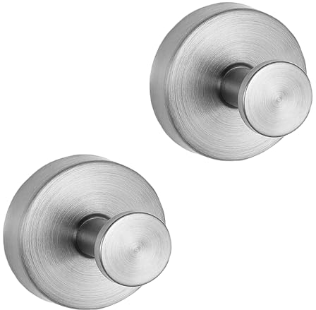 Haken Ohne Bohren 2 Stück Badezimmer Saugnapf Haken Saugnäpfe Gewinde Hooks Handtuchhaken Extra Stark Saughaken (Silber)