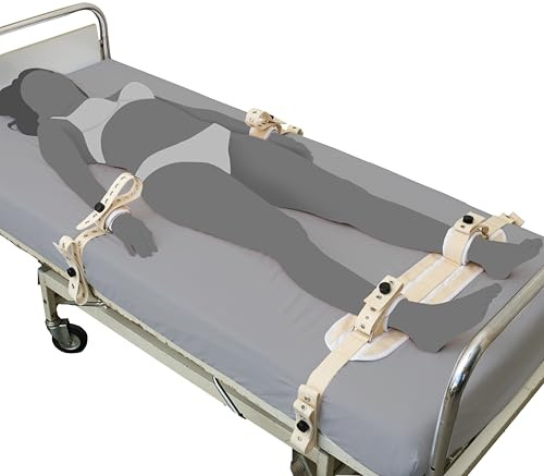 KlinikBondage Ganzkörper Set S BDSM Bondage Fessel-Set I Bett-Fesseln hogtied Fixierung sehr stabil - Premium Sexspielzeug I weiß I handgefertigt aus Baumwolle I für alle Bett-Typen