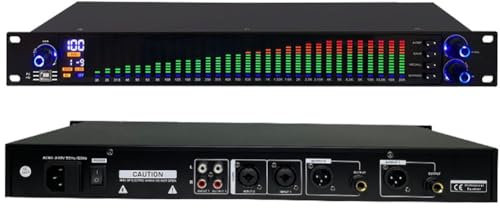 Audio Stereo Graphic Equalizer, 31-Band Digital Equalizer EQ, LED Spectrum Display, DSP Processing Chip and Noise Reduction, 10 Preset Effects, High, Mid And Bass Adjustment, for Recording Studio(1-ch