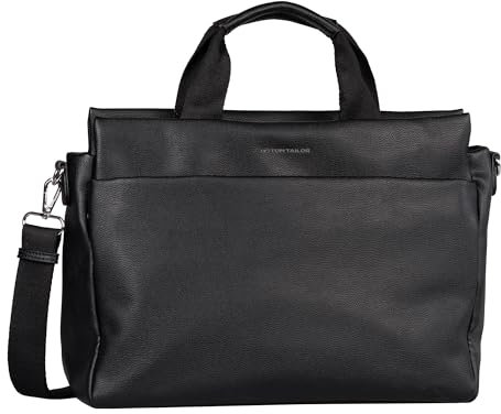 TOM TAILOR Rella Damen Shopper Umhängetasche Reißverschluss Groß Schwarz