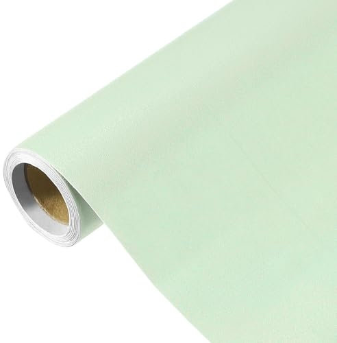 sourcing map 300 x 40cm Light Green Wallpaper, Peel and Stick Wallpaper, Light Green Contact Paper Solid Color Vinyl Self-Adhesive Wall Paper Decorative for Wall Covering
