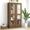 Armoire à vitrine Chêne Brun 82,5x30,5x150 cm Bois d'ingénierie,Bibliothèque Moderne et Pratique en Bois avec Portes vitrées et étagères Ameublement et Décoration