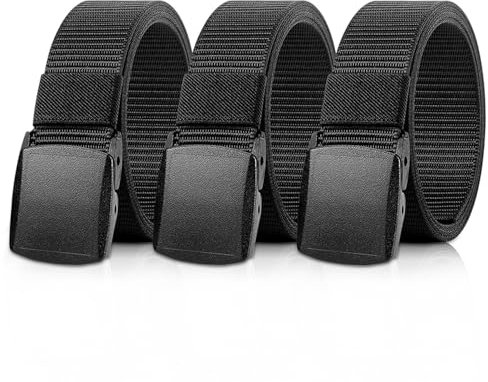 Ketoviss 3er Arbeitsgürtel Herren, Unisex Gürtel Nylon Canvas Gürtel für Herren und Damen, Verstellbarer Outdoor Gürtel Herren Geeignet für Arbeit und Reisen