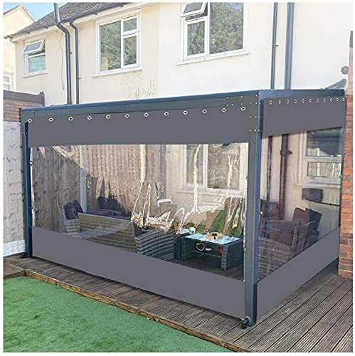 Gazebo da giardino tenda per esterni con finestra e porta in PVC trasparente grigio 1,8 x 3 m