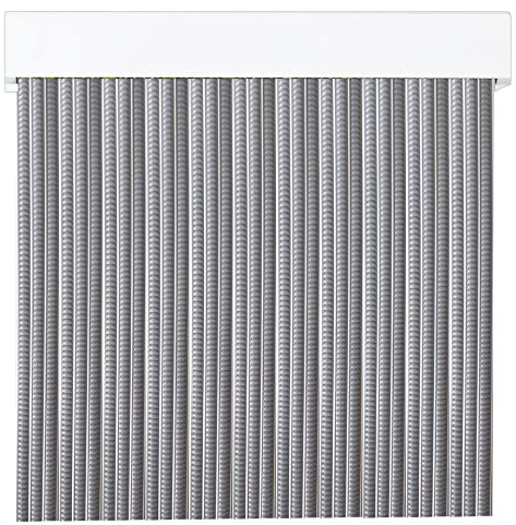 Pertoni Tende Tenda a bande in PVC per esterno | Taglio su misura | Anti-insetti | Grigio e bianco, altezza 230 cm x 100 cm larghezza