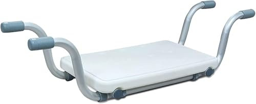 OJTOJT Tabouret de Douche 3 en 1, siège pour Baignoire Extensible, Chaise de Baignoire, 72-82 cm, Chaise de Douche, portée 130 kg, siège Suspendu en Aluminium, siège de Baignoire pour Personnes âgées