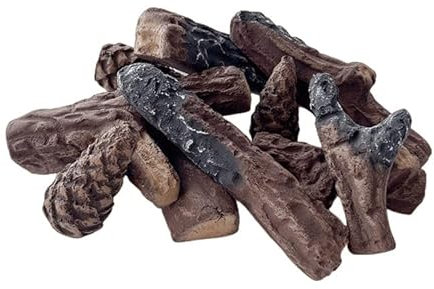 Troncos Decorativos realistas de Fibra cerámica para Chimeneas de Gas y etanol (Troncos y piñas)
