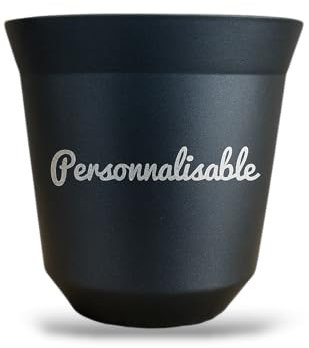 France Design Tasse à Café Expresso Inox de 80 ml - Double Paroi Isotherme - Incassable - Bleu foncé personnalisable