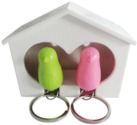 Rrlihjgu Schlüsselhalter | Vogelhaus Schlüsselaufbewahrung,Romantischer Organizer Haken Mit 2 Ringen Für Wohnung, Flur, Schlafzimmer Und