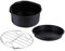 HOLIDYOYO Teglia per Torta in Acciaio Inossidabile Teglia per Pizza 3 Pezzi Accessori per Friggitrice ad Aria Utensili per Uso Kit per Friggere