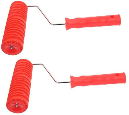 LOORGVEL 2Stücke Strukturierte Farbroller Musterwalzen für DIY Wanddekoration Langlebige Gummiwalzen mit Komfortablem Griff für Wandgestaltung und Einfache