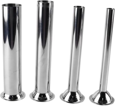Enwye Lot de 4 buses de lavement en acier inoxydable, embouts spéciaux pour entonnoir, remplisseur de saucisses, tubes de remplissage pour tampons à saucisses, hachoir à viande