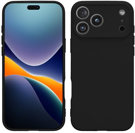 kwmobile Hülle kompatibel mit iPhone 17 Pro Hülle - Weiche und schlanke TPU Silikon Handyhülle - Stoßabsorbierendes Flexibles Case - Schwarz matt