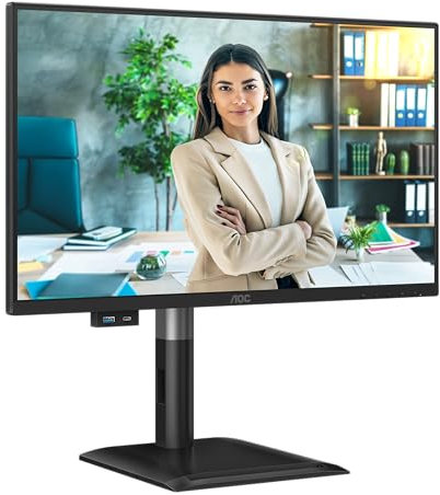 AOC 24P4U - 24 Zoll Full HD Monitor, höhenverstellbar, Lautsprecher (1920x1080, 120 Hz, D-Sub, HDMI 1.4 DisplayPort 1.2, USB Hub) schwarz