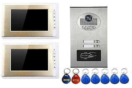 TRDEWR Wired Home 7 Videocitofono A Colori Videocitofono RFID con Videocitofono Monitor 6/4/3/2 for Appartamenti Trova di più A Casa Tua(C Kit)