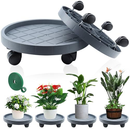 K KASONIC 40cm Pflanzentablett mit Rollen, Tragkraft 100kg, 2 Stück
