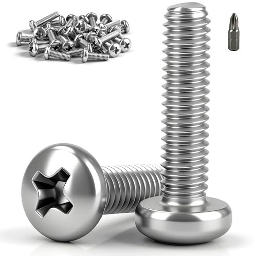 qjuwhua 15 PCS M4 x 70mm Screws Phillips Pan Head Machine Screws VESA Screw 304 Stainless Steel TV Mounting Screw M4 Bolts Fully Threaded for Back of TV Screen Monitor Mounting