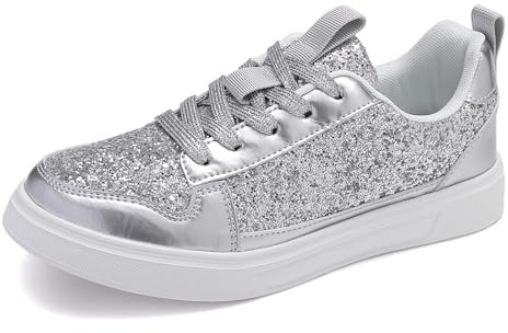 Glitzer Sneaker Herren Damen Elegant Pailletten Rhinestone Plateau Schuhe Atmungsaktiv Laufschuhe Metallic Hippie Sneakers Festliche Retro Paillettenschuhe Leichte Turnschuhe Paar Rosenmontag Karneval