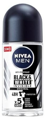 NIVEA Men Invisible Black & White Original Deo Roll-on, Anti-Perspirant - 6er Pack (6 x 50ml)