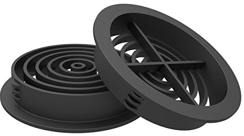 25 x 70mm Black Plastic Round Soffit Air Vents/Upvc Push in Roof Disc/Fascia