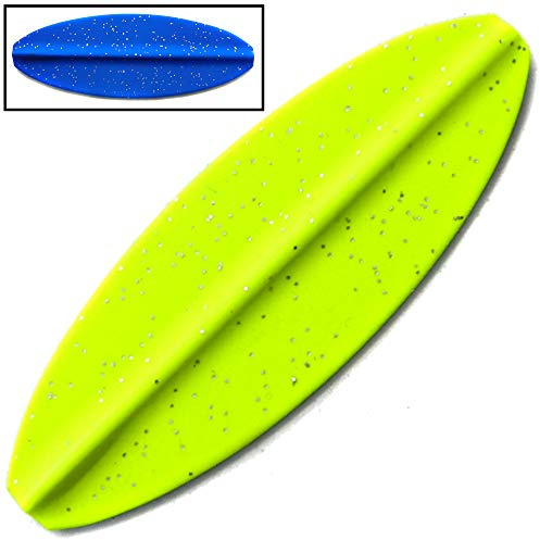 Paladin Durchlaufblinker - Forellenblinker Inline Spoon, Gewicht:5g, Farbe:blau-Glitter/fluogelb-Glitter