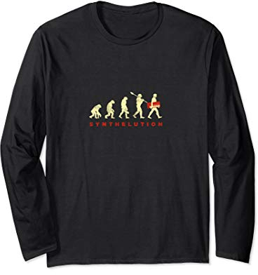 Vintage Synthesizer Evolution Studio Gear Synth DJ Analog Langarmshirt
