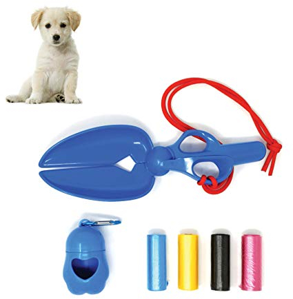 offershop Forbice Paletta Palettina Raccoglitore Portatile Raccogli Bisogni Escrementi Feci Cane Cani Animale Domestico Porta Sacchetti Gancio Cordino Trasporto