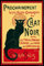 1art1 Theophile Alexandre Steinlen Poster Plakat | Bild und Kunststoff-Rahmen - Chat Noir, Schwarze Katze (91 x 61cm)