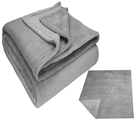 Betz Kuscheldecke Flauschig Sofa Fleecedecke Teddy - Wohndecke XXL Warm Sofadecke Decke Couch Größe 150x200 cm Farbe Silber