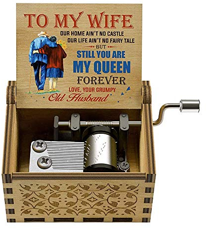 Spieluhr Geschenk für Ehefrau - Valentinstag Jahrestag Weihnachten Geburtstag Geschenk an Frau Frauen vom Ehemann Handkurbel Spieluhr Spielen Sie You are My Sunshine
