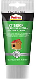 Pattex Extérieur d'étanchéité, colle & réparation, scellant extérieur durable, polymère transparent résistant aux conditions météorologiques, cache-joints peintables, 1 tube x 80 ml