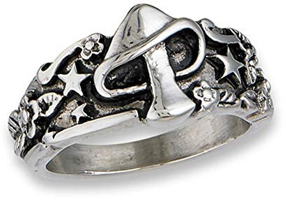 Retro Mushroom Star Flower Mystic Fashion Ring Stainless Steel Leaf Band Sz 7-11 (11)
