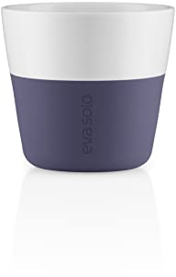 EVA SOLO | 2 Cafe Lungo Becher | 230 ml | Gut zu halten durch Silikonbeschichtung | Spülmaschinenfest | Violet blue